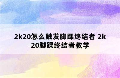 2k20怎么触发脚踝终结者 2k20脚踝终结者教学